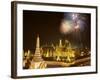 Grand Palace, Fireworks, Night View, Bangkok, Thailand-Steve Vidler-Framed Photographic Print
