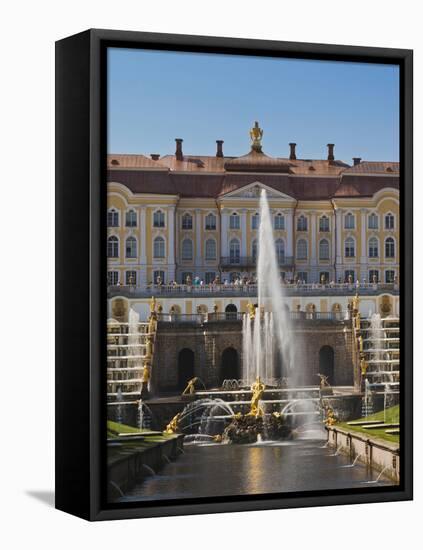 Grand Palace, Peterhof, Saint Petersburg, Russia-Walter Bibikow-Framed Stretched Canvas