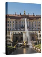 Grand Palace, Peterhof, Saint Petersburg, Russia-Walter Bibikow-Stretched Canvas