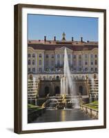 Grand Palace, Peterhof, Saint Petersburg, Russia-Walter Bibikow-Framed Premium Photographic Print