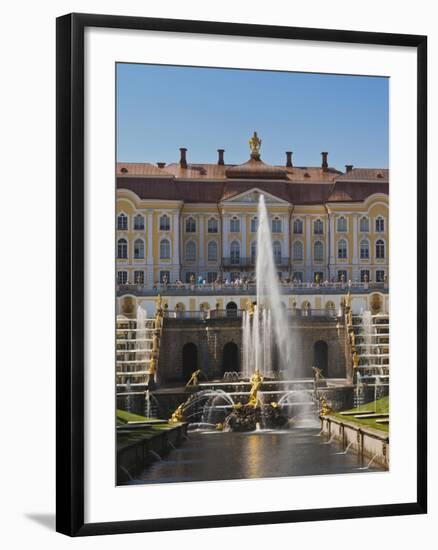 Grand Palace, Peterhof, Saint Petersburg, Russia-Walter Bibikow-Framed Premium Photographic Print