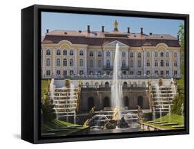 Grand Palace, Peterhof, Saint Petersburg, Russia-Walter Bibikow-Framed Stretched Canvas