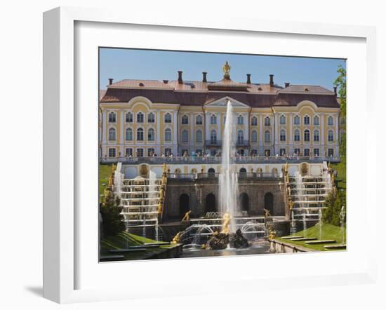 Grand Palace, Peterhof, Saint Petersburg, Russia-Walter Bibikow-Framed Premium Photographic Print