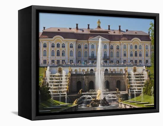 Grand Palace, Peterhof, Saint Petersburg, Russia-Walter Bibikow-Framed Stretched Canvas