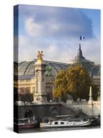 Grand Palais and Pont Alexandre Iii Bridge, Paris, France-Walter Bibikow-Stretched Canvas