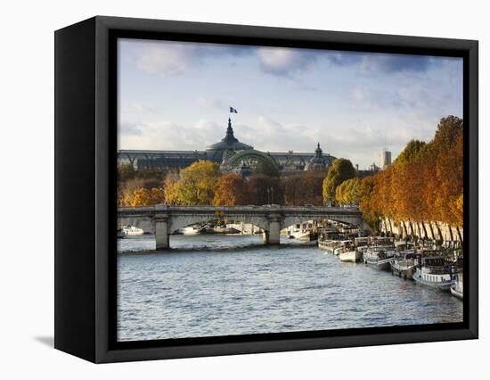 Grand Palais and Seine River, Paris, France-Walter Bibikow-Framed Stretched Canvas