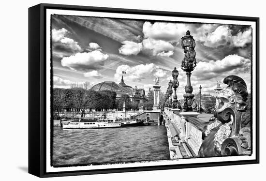 Grand Palais and The Seine River - Paris - France-Philippe Hugonnard-Framed Stretched Canvas