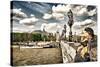 Grand Palais and The Seine River - Paris - France-Philippe Hugonnard-Stretched Canvas