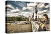 Grand Palais and The Seine River - Paris - France-Philippe Hugonnard-Stretched Canvas