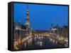 Grand Place Dusk, UNESCO World Heritage Site, Brussels, Belgium, Europe-Charles Bowman-Framed Stretched Canvas