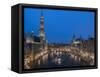 Grand Place Dusk, UNESCO World Heritage Site, Brussels, Belgium, Europe-Charles Bowman-Framed Stretched Canvas