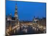 Grand Place Dusk, UNESCO World Heritage Site, Brussels, Belgium, Europe-Charles Bowman-Mounted Photographic Print