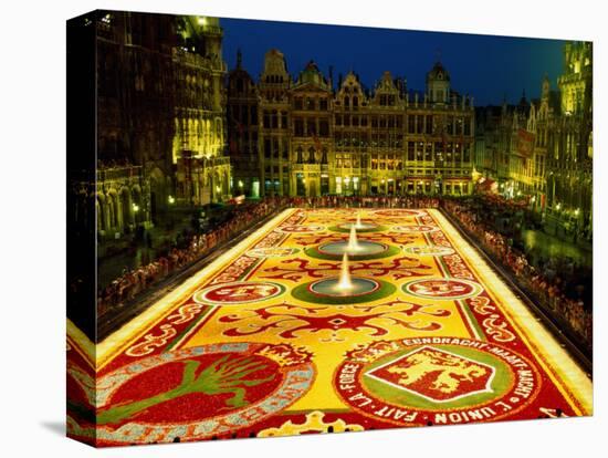 Grand Place, Floral Carpet, Brussels, Belgium-Steve Vidler-Stretched Canvas