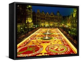 Grand Place, Floral Carpet, Brussels, Belgium-Steve Vidler-Framed Stretched Canvas