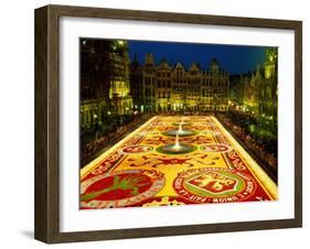 Grand Place, Floral Carpet, Brussels, Belgium-Steve Vidler-Framed Photographic Print