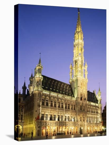 Grand Place, Town Hall, Night View, Brussels, Belgium-Steve Vidler-Stretched Canvas