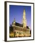 Grand Place, Town Hall, Night View, Brussels, Belgium-Steve Vidler-Framed Photographic Print