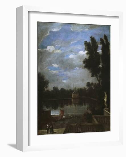 Grand Pond of the Buen Retiro, c.1657-Juan Bautista Martinez del Mazo-Framed Giclee Print