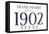 Grand Prairie, Texas - Established Date (Blue)-Lantern Press-Framed Stretched Canvas