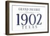 Grand Prairie, Texas - Established Date (Blue)-Lantern Press-Framed Art Print