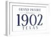 Grand Prairie, Texas - Established Date (Blue)-Lantern Press-Framed Art Print