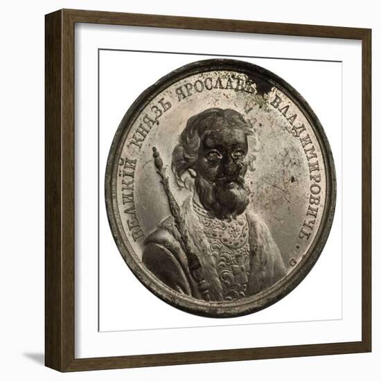 Grand Prince Yaroslav the Wise (From the Historical Medal Serie), 18th Century-Johann Balthasar Gass-Framed Photographic Print