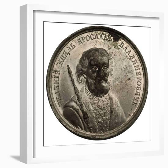 Grand Prince Yaroslav the Wise (From the Historical Medal Serie), 18th Century-Johann Balthasar Gass-Framed Photographic Print