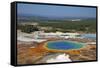 Grand Prismatic Spring, Midway Geyser Basin, Yellowstone Nat'l Park, UNESCO Site, Wyoming, USA-Peter Barritt-Framed Stretched Canvas