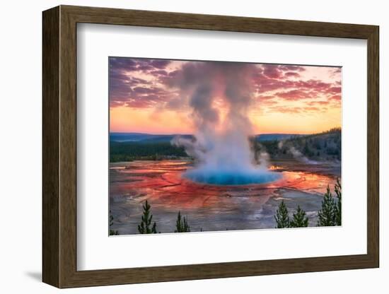 Grand Prismatic Spring Sunrise, Yellowstone National Park, WY-XIN WANG-Framed Photographic Print