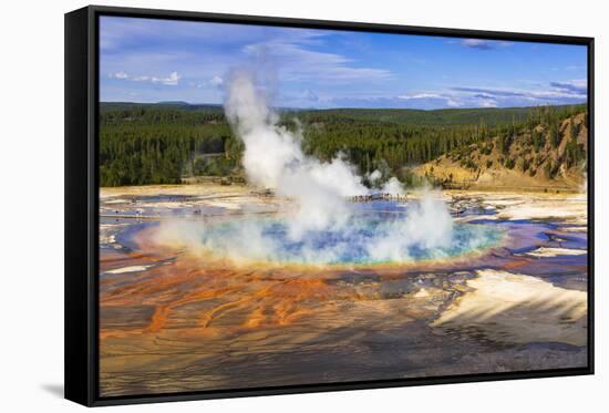 Grand Prismatic Spring, Yellowstone National Park, Wyoming, USA.-Russ Bishop-Framed Stretched Canvas