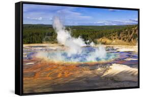 Grand Prismatic Spring, Yellowstone National Park, Wyoming, USA.-Russ Bishop-Framed Stretched Canvas