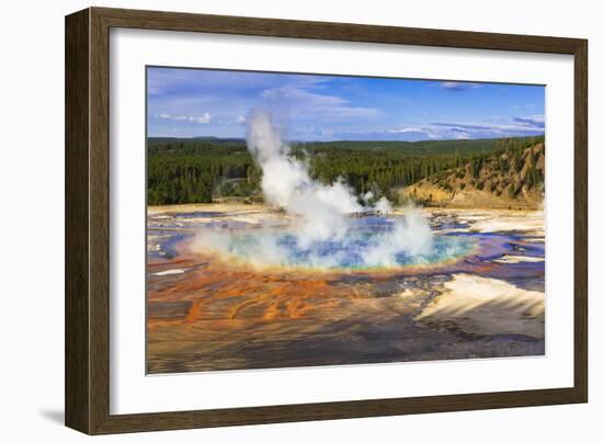 Grand Prismatic Spring, Yellowstone National Park, Wyoming, USA.-Russ Bishop-Framed Photographic Print