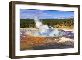 Grand Prismatic Spring, Yellowstone National Park, Wyoming, USA.-Russ Bishop-Framed Photographic Print