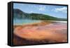 Grand Prismatic Spring-nero-Framed Stretched Canvas