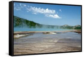 Grand Prismatic Spring-nero-Framed Stretched Canvas