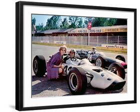 Grand Prix, Eva Marie Saint, James Garner, 1966.-null-Framed Premium Photographic Print