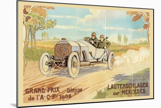 Grand-Prix: Lautenschlager Sur Mercedes-null-Mounted Art Print