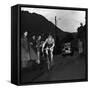 Grand Prix of Lugano (1953) Cyclist Jacques Anquetil (Who Will Win the Race) Followed by His Team (-null-Framed Stretched Canvas