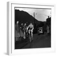 Grand Prix of Lugano (1953) Cyclist Jacques Anquetil (Who Will Win the Race) Followed by His Team (-null-Framed Giclee Print