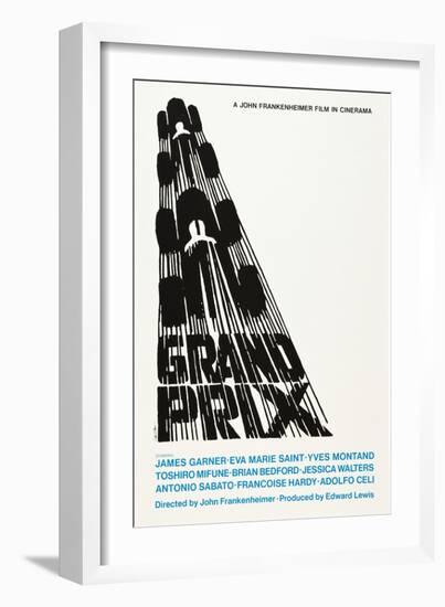 Grand Prix, Poster Art by Saul Bass, 1966-null-Framed Art Print