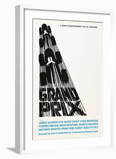 Grand Prix, Poster Art by Saul Bass, 1966-null-Framed Art Print