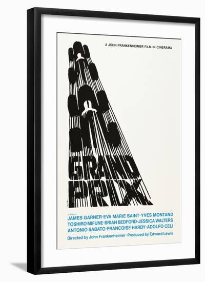 Grand Prix, Poster Art by Saul Bass, 1966-null-Framed Art Print