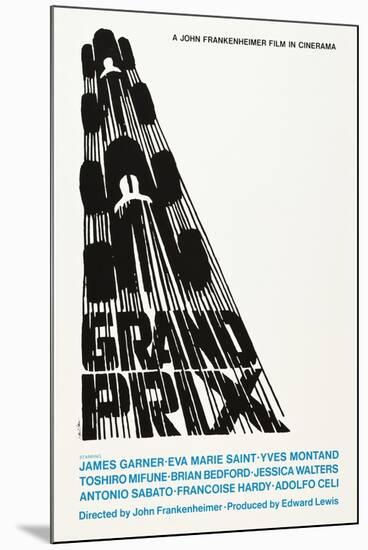 Grand Prix, Poster Art by Saul Bass, 1966-null-Mounted Art Print