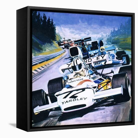 Grand Prix Race-Graham Coton-Framed Stretched Canvas