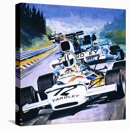 Grand Prix Race-Graham Coton-Stretched Canvas