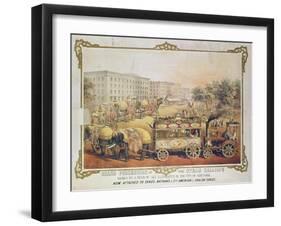 Grand Procession of the Steam Calliope Drawn by a Team of Six Elephants in the City of New York-null-Framed Giclee Print