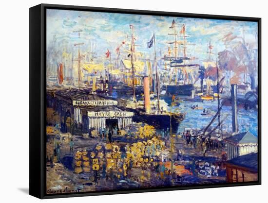 Grand Quay at Le Havre, 1874-Claude Monet-Framed Stretched Canvas