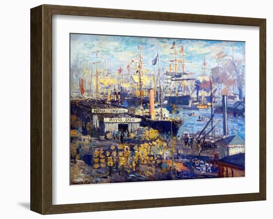 Grand Quay at Le Havre, 1874-Claude Monet-Framed Giclee Print