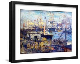 Grand Quay at Le Havre, 1874-Claude Monet-Framed Giclee Print