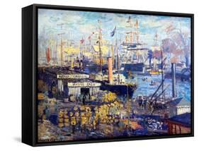 Grand Quay at Le Havre, 1874-Claude Monet-Framed Stretched Canvas